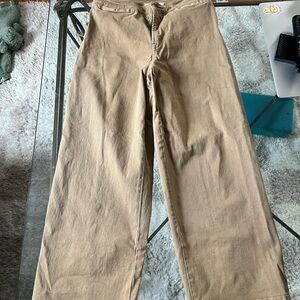 Madewell Emmett Wide Leg Crop Khaki Pants